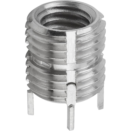 Threaded Insert Self-Locking, And External Thread, M08 M12X1,25, Stainless Steel Passivated